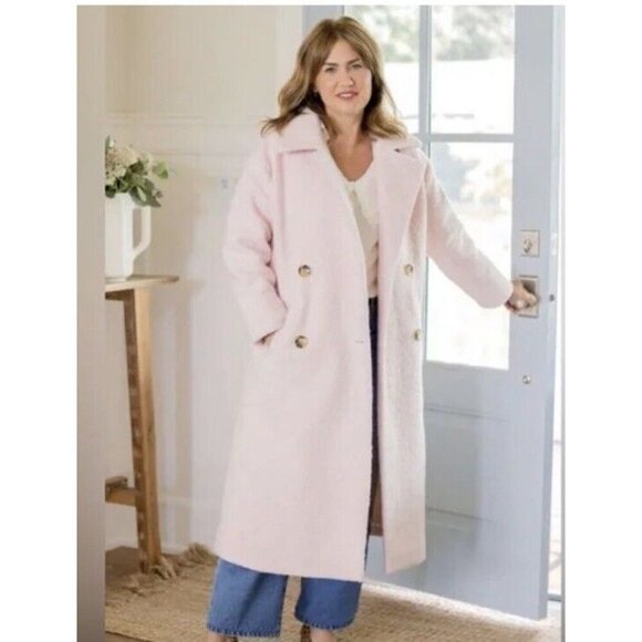 Joe Fresh Jackets & Blazers - Jillian  Harris x Joe Fresh Pink Teddy Coat Small EUC